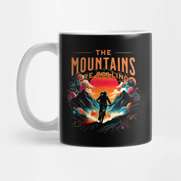 The Mountains are Calling Mountain Bike Design by Miami Neon Designs